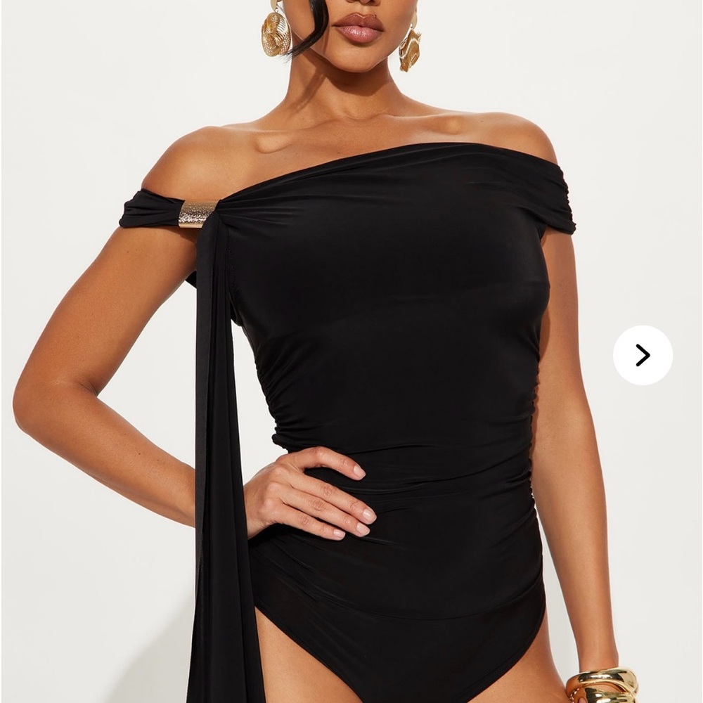 Elegant Black Off-Shoulder Bodysuit
